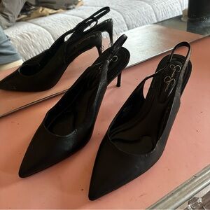 Jessica Simpson Black Slingback Heels